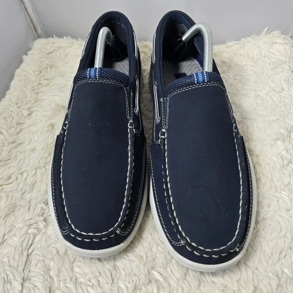 Lands' End Lightweight Slip on Loafer Boat Shoes Men's Size 10.5 D Navy Blue